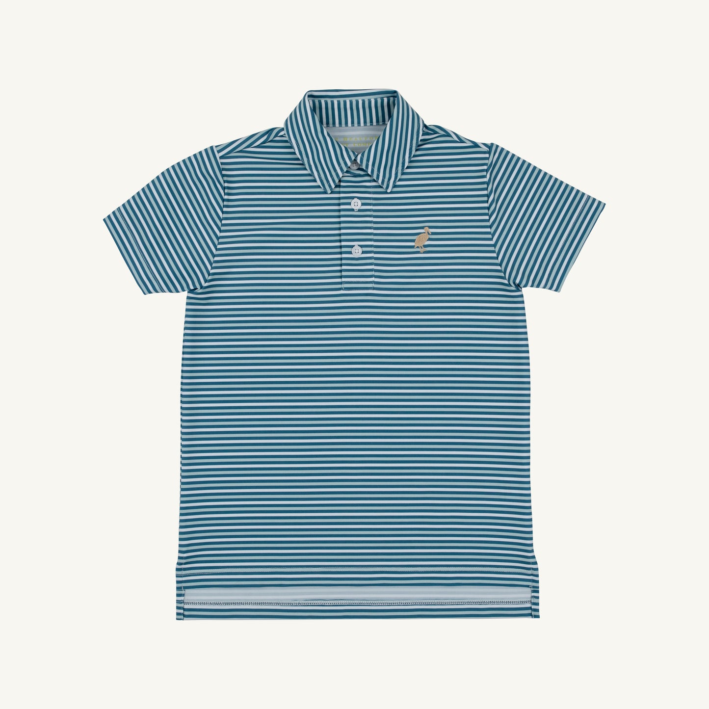 Prepletic™ Prim & Proper Polo Sumner County Stripe Barnsley Blue Keeneland Khaki