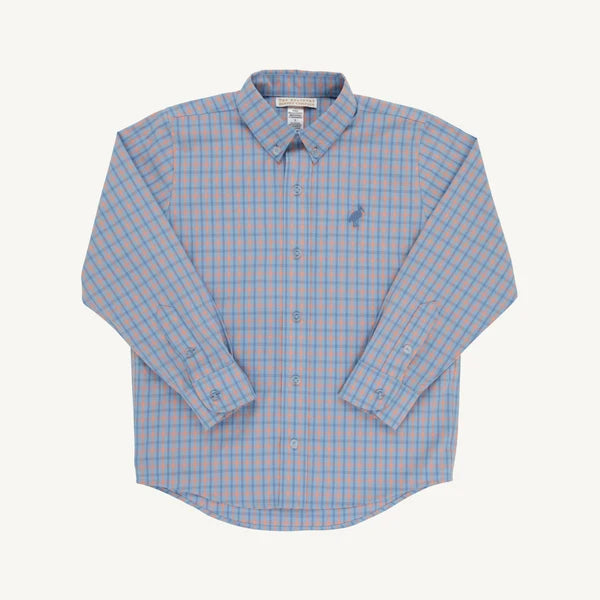 Dean's List Dress Shirt Wheaton Windowpane with Barrington Blue Stork