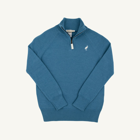 Hayden Half-Zip Sweater Barnsley Blue Palmetto Pearl