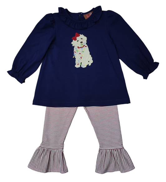 Christmas Doodle Ruffle Pant Set