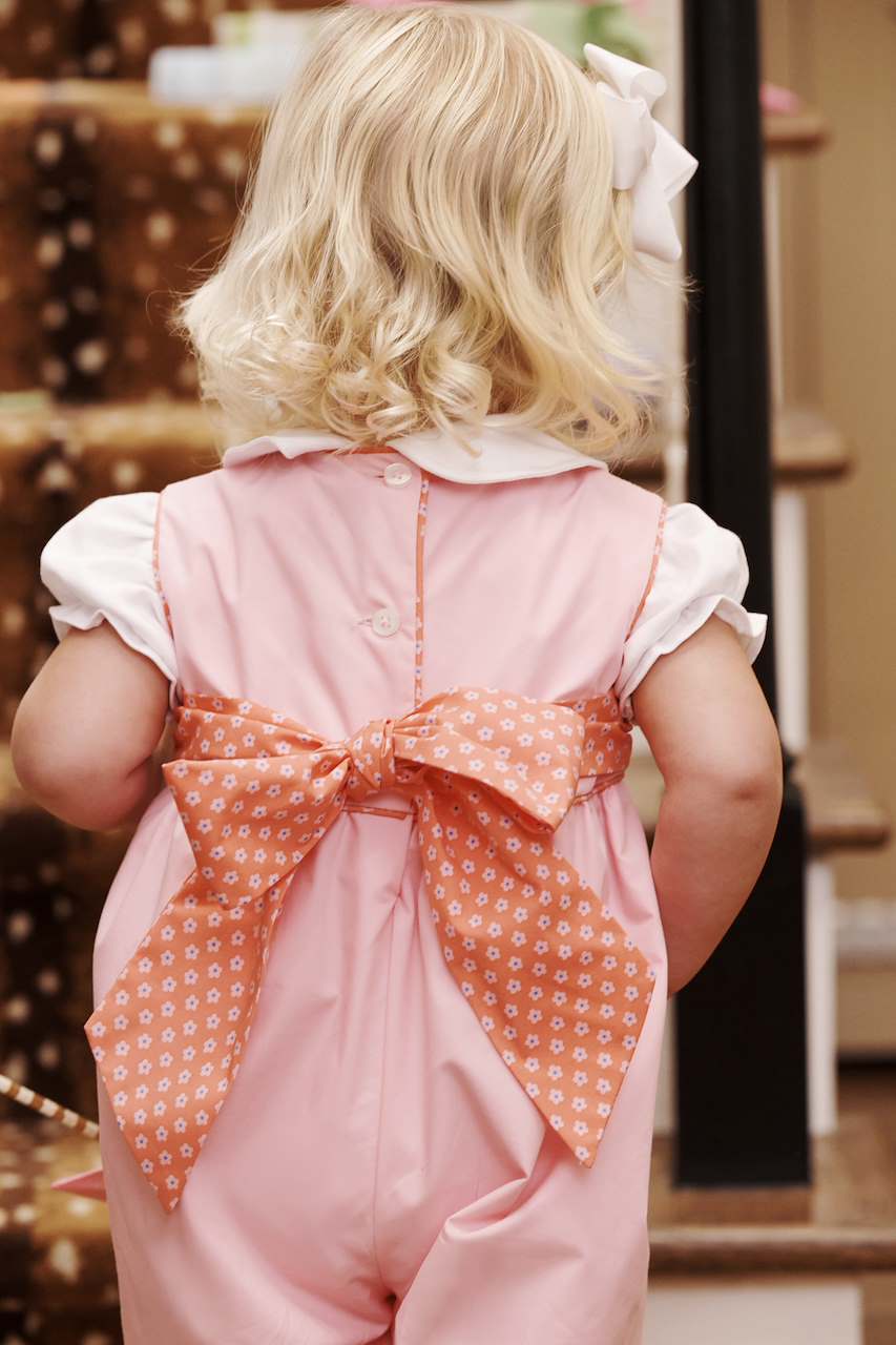 Sleeveless Rebecca Romper - Broadcloth Sandpearl Pink Mill St Manor Mini Floral