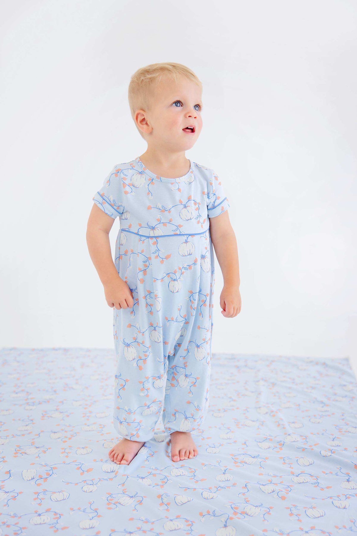 Bradford Romper - Pima Gourd-geous Buckhead Blue Barbados Blue