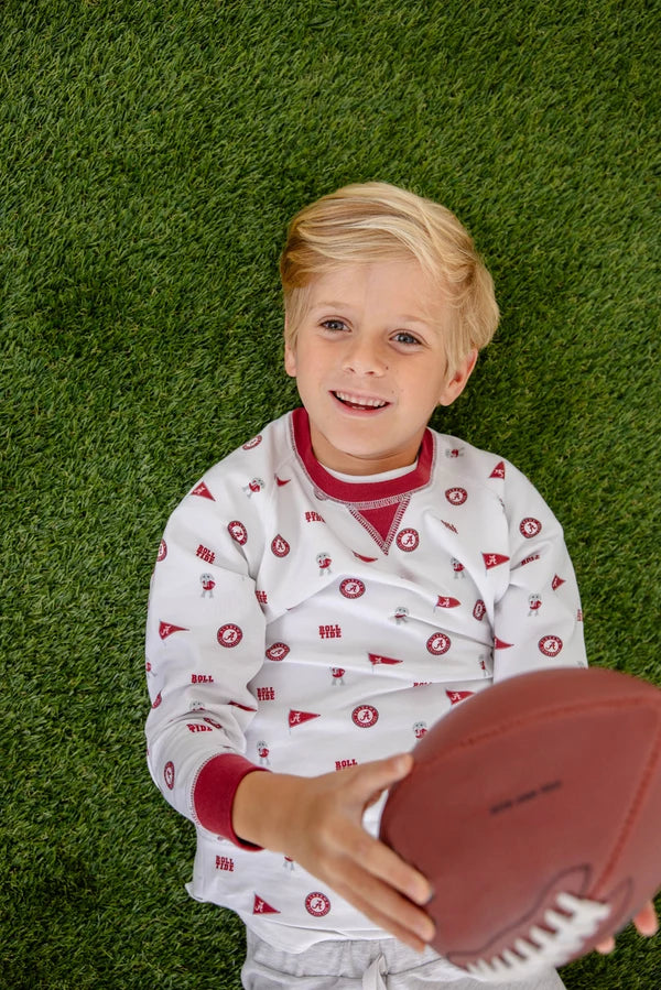 Cassidy Comfy Crewneck Sweet Home Honey (Boys)/Alabama Crimson