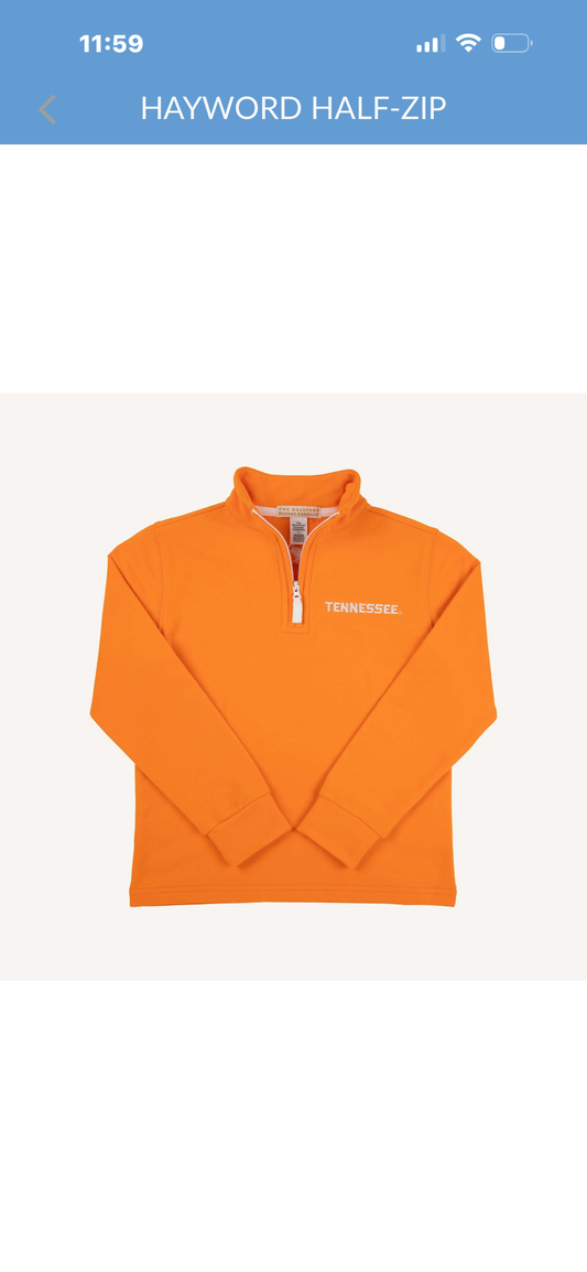 Hayword Half Zip Tennessee Orange Worth Avenue White