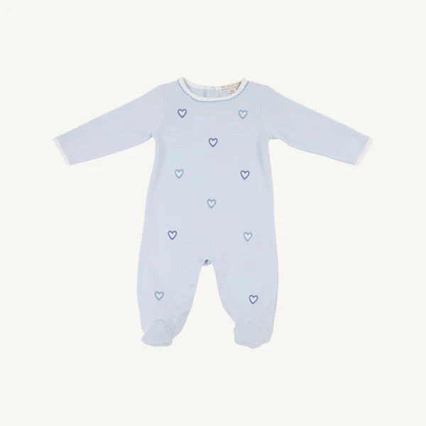 Rock Me Romper Buckhead Blue with Hearts