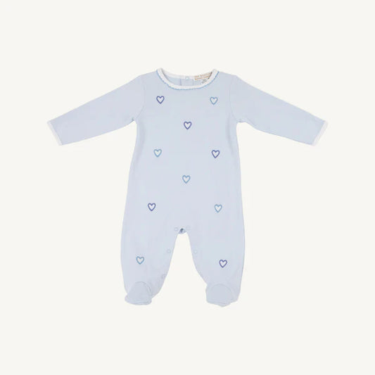 Rock Me Romper Buckhead Blue with Hearts