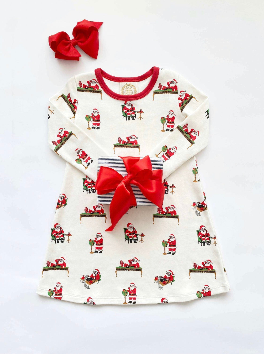Long Sleeve Polly Play Dress Serious Santa Business