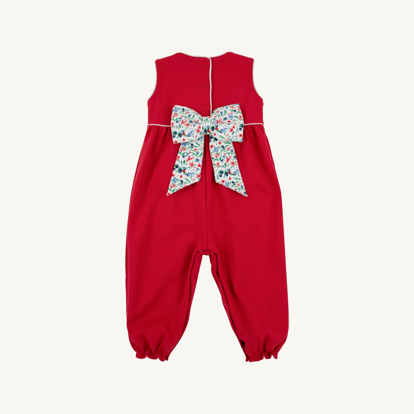 Sleeveless Rebecca Romper - Pima Richmond Red Fair St Floral