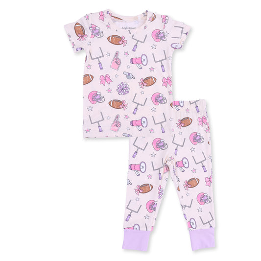 Football Cheer Short Sleeve Loungewear Set