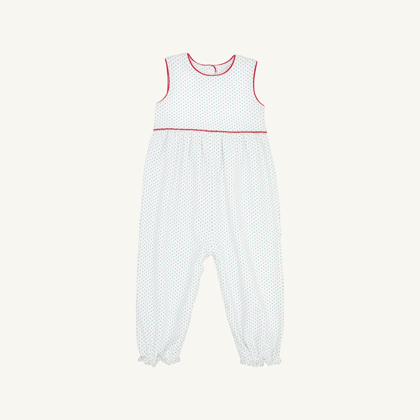 Sleeveless Rebecca Romper Kiawah Kelly Green Microdot Richmond Red