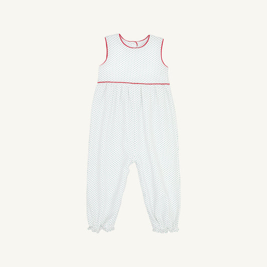 Sleeveless Rebecca Romper Kiawah Kelly Green Microdot Richmond Red