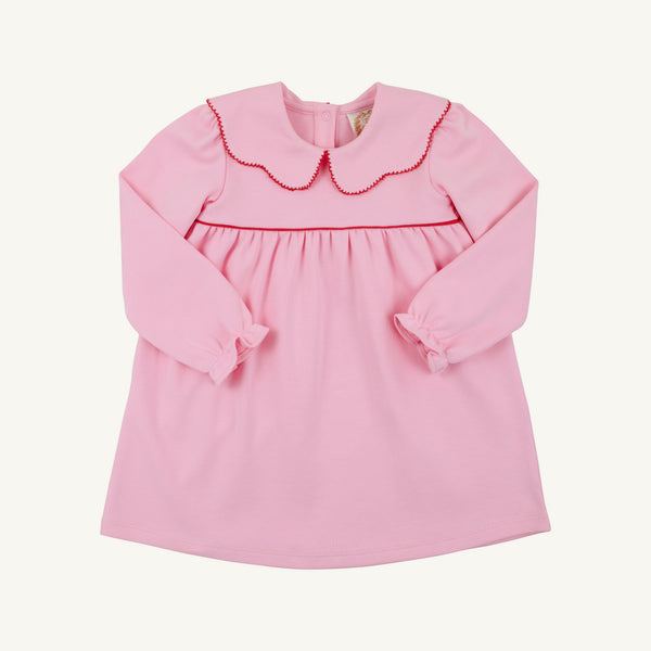 Long Sleeve Maude's Day Dress Pier Party Pink with Richmond Red