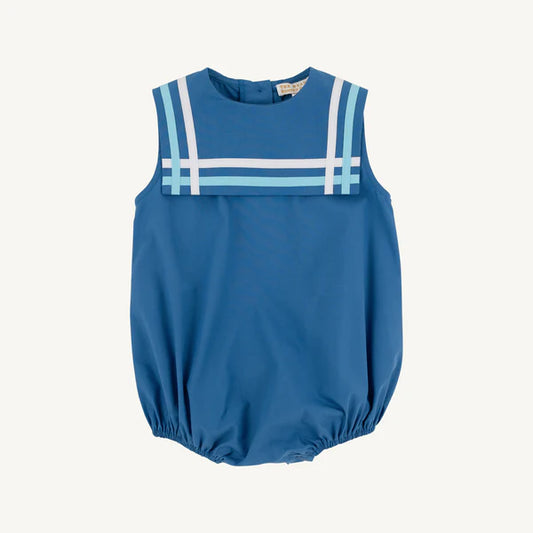 Sleeveless Townes Top Sail Bubble Wood Boat Blue with Belhaven Blue & Worth Avenue White