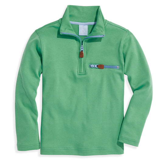 Pima Half Zip with Pocket, Green/Blue