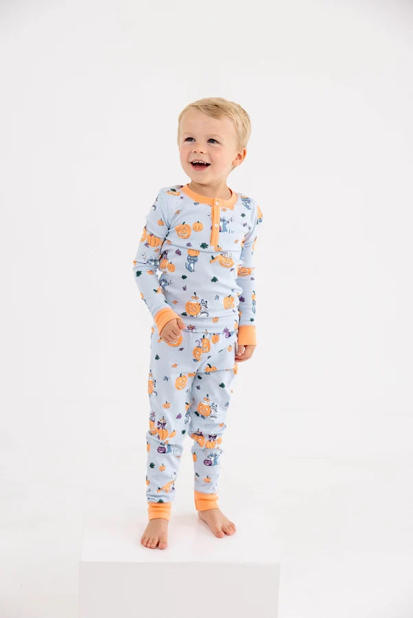 Payton Pajama Set Candy & Critters (Buckhead Blue) with Seashore Sherbet