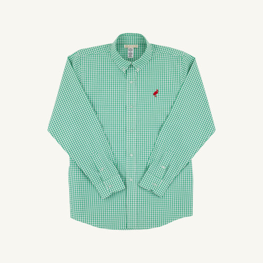 Deans List Dress Shirt Gibson Island Green Mini Gingham Richmond Red