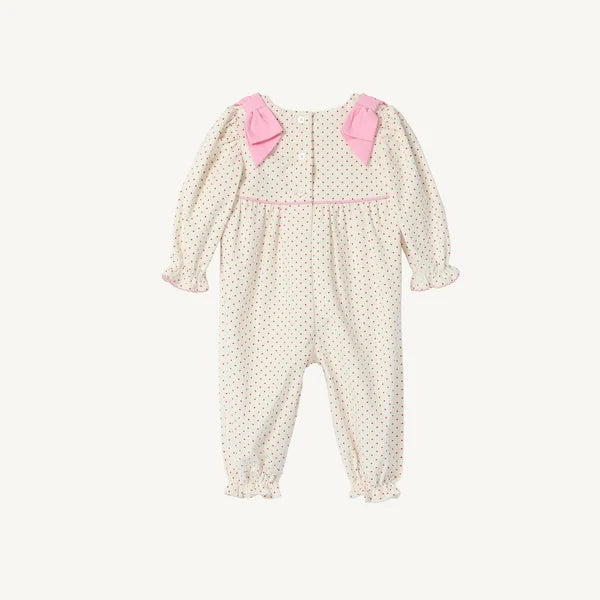 Long Sleeve Ryleigh Romper Palmetto Pearl & Richmond Red Microdot Corduroy