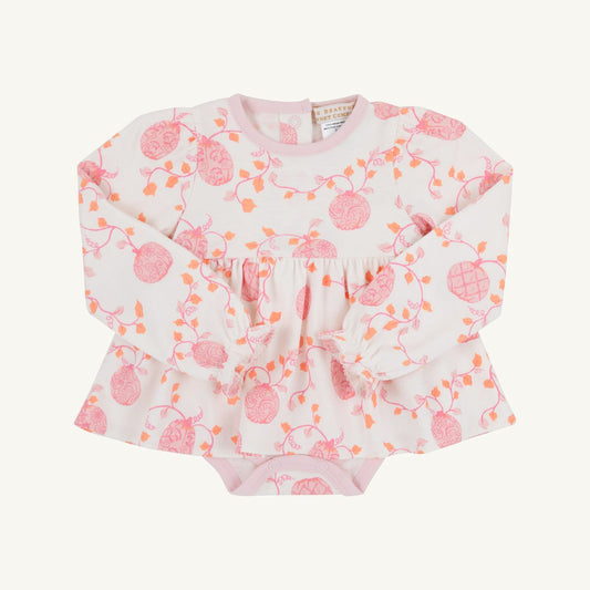 Long Sleeve Daisy Diaper Cover Dress Gourd-geous Palmetto Pearl Palm Beach Pink