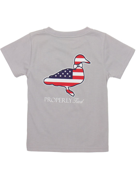 LD Americana Logo SS Tee-Ice Grey