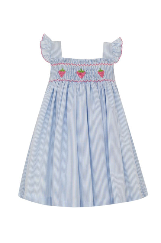 Light Blue Stripe Sun dress-Strawberries