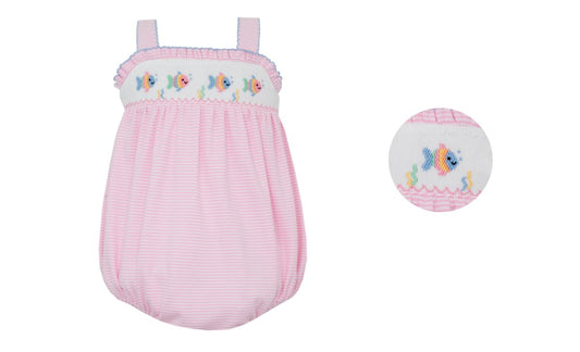 Girl’s Pink Stripe Knit Sun Bubble-Fish