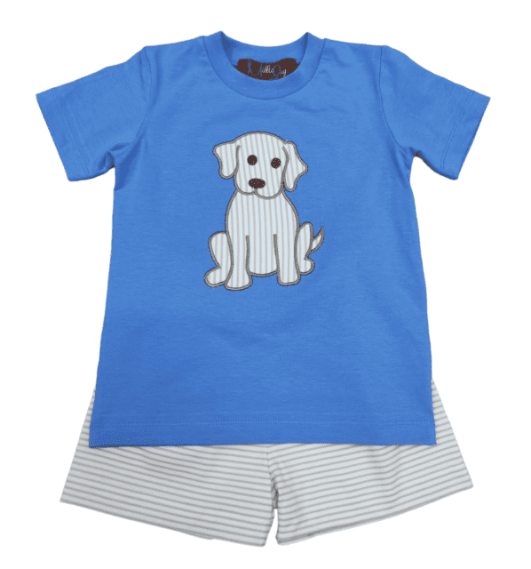 Palmer the Puppy Angel Sleeve Short Set