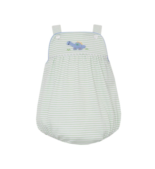 Green Stripe Boy’s Knit Bubble-Dinosaur