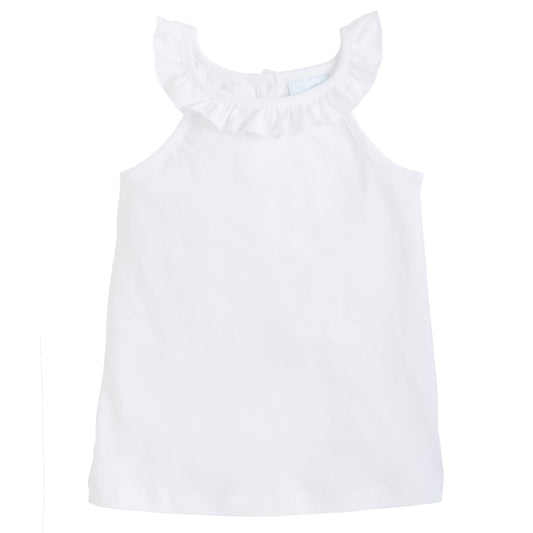 Ruffled Tank, White