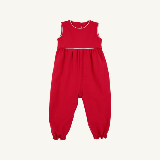 Sleeveless Rebecca Romper - Pima Richmond Red Fair St Floral