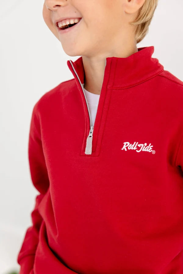 Hayword Half Zip Alabama Crimson Alabama Grey Worth Avenue White