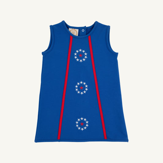 Annie Apron Dress Rockefeller Royal Richmond Red Stars