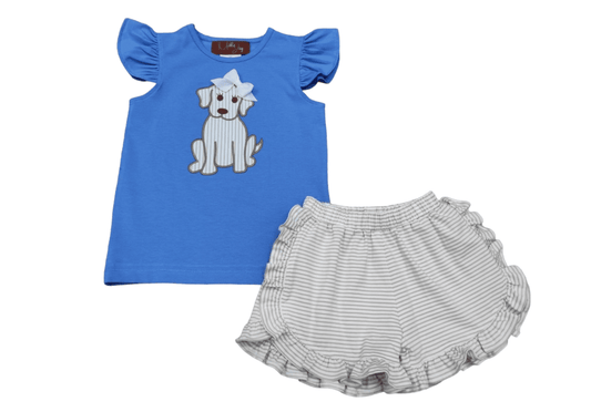 Palmer the Puppy Angel Sleeve Short Set