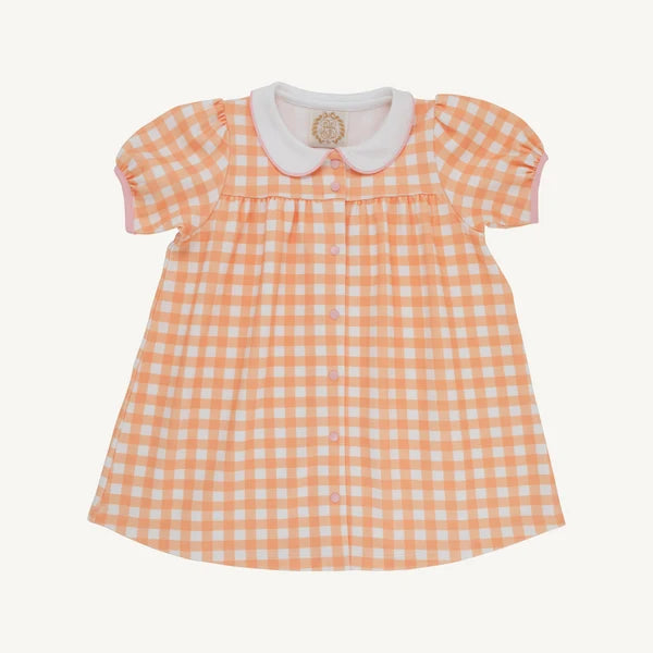 Tabitha's Teacher's Pet Dress Seashore Sherbet Gingham with Worth Avenue White