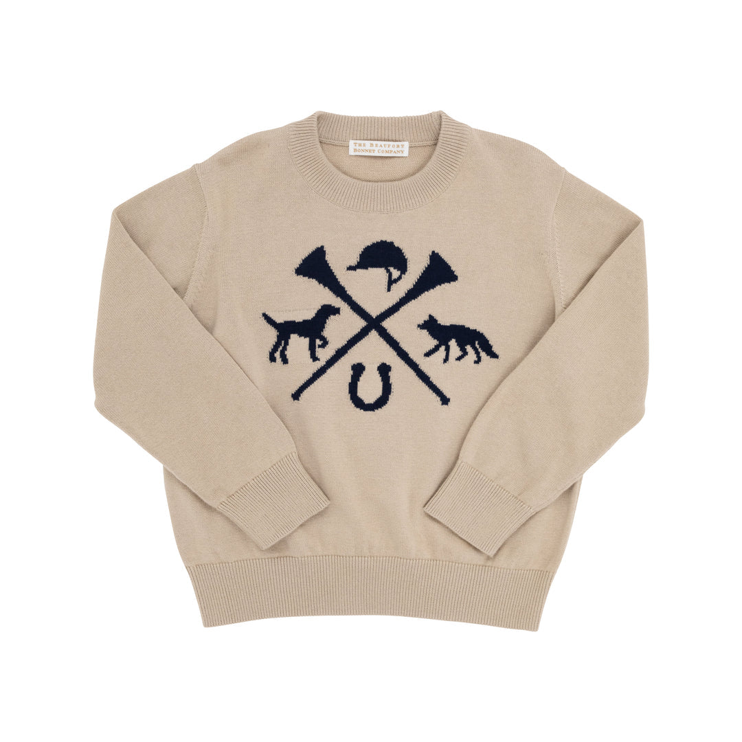 Isaac's Intarsia Sweater, Keeneland Khaki/Hunt Club