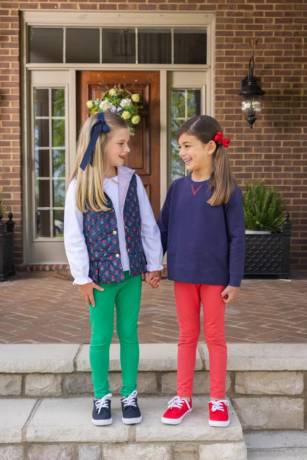 Cassidy Comfy Crewneck Nantucket Navy with Flowers