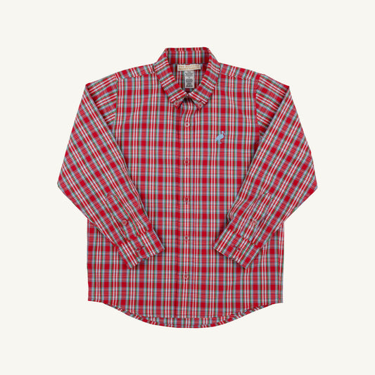 Deans List Dress Shirt Woodspoint Plaid Barrington Blue