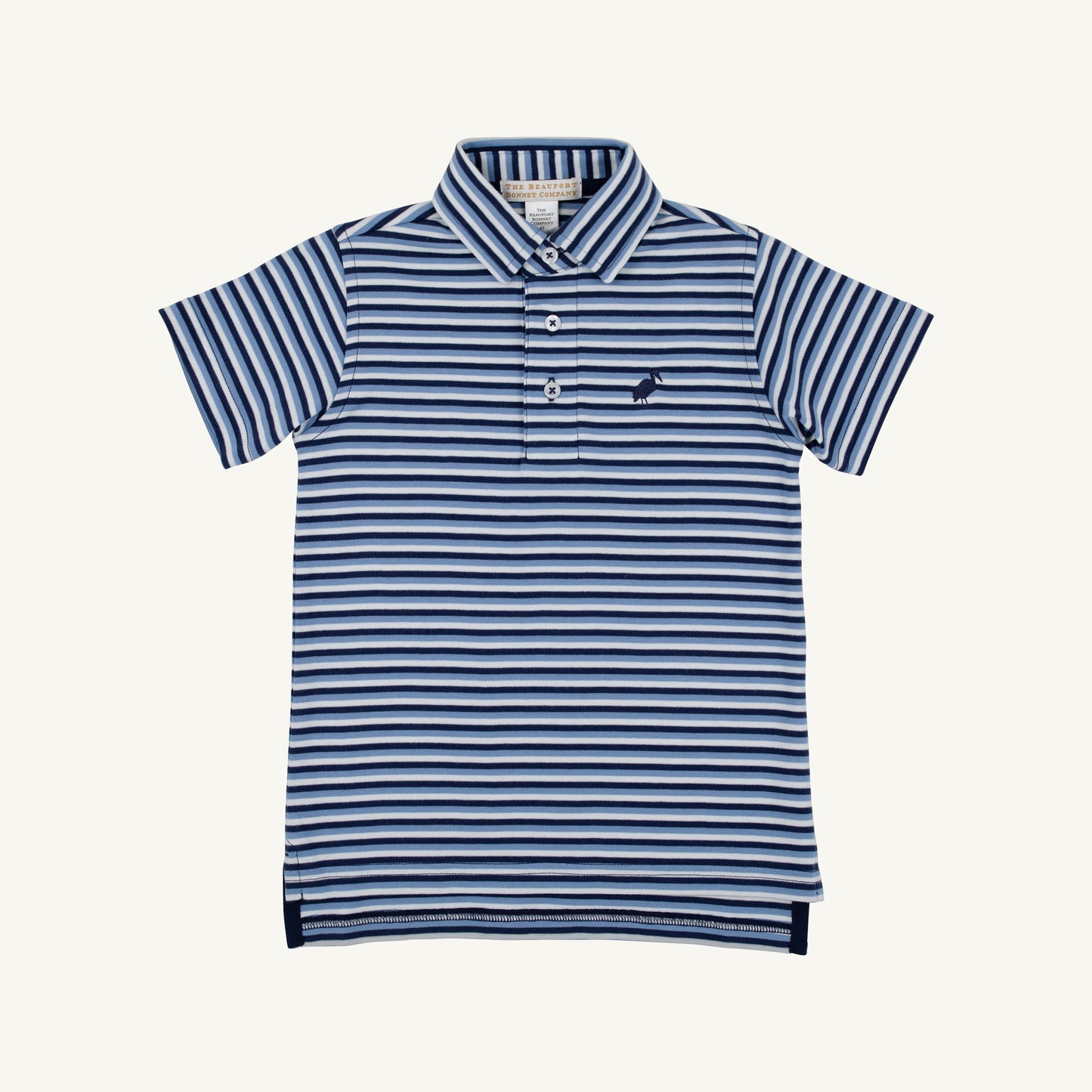 Prim and Proper Polo Sumner County Stripe Barbados Blue Nantucket Navy