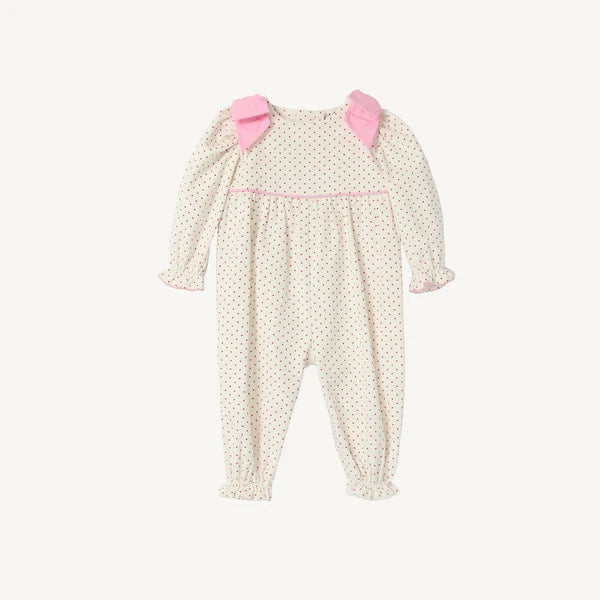 Long Sleeve Ryleigh Romper Palmetto Pearl & Richmond Red Microdot Corduroy