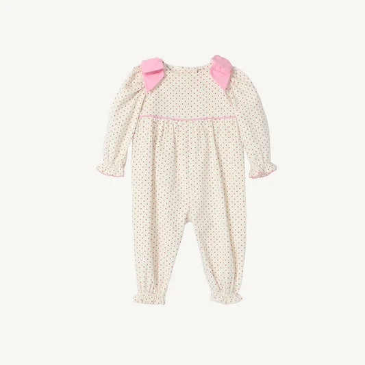 Long Sleeve Ryleigh Romper Palmetto Pearl & Richmond Red Microdot Corduroy