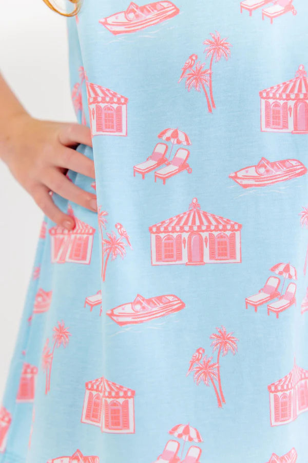 Angel Sleeve Polly Play Dress Parrot Cay Canopy with Sandpearl Pink