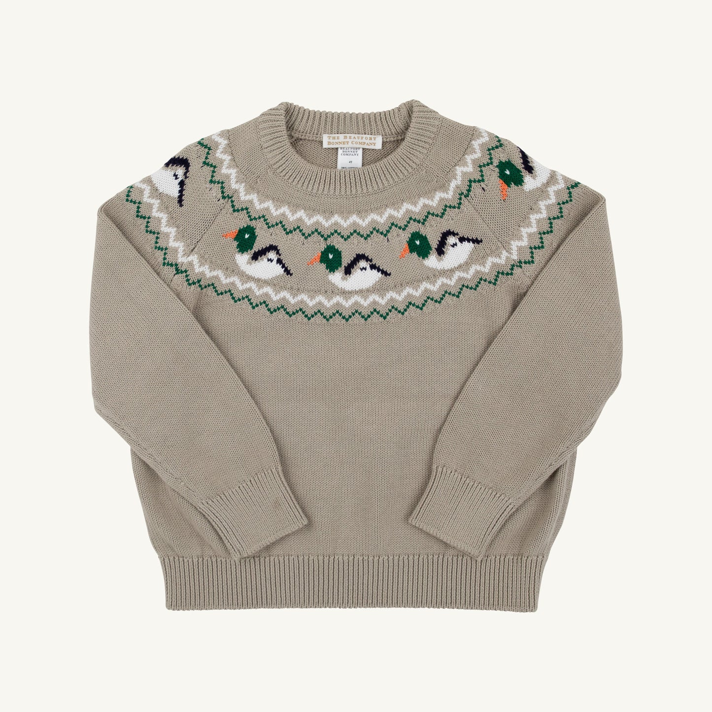 Isaac's Sweater - Fairisle Keeneland Khaki Ducks