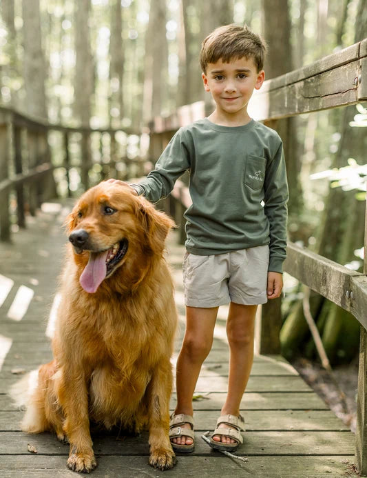 Boys Man's Best Friend LS Olive