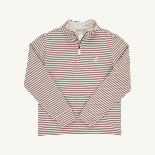 Hayword Half Zip Gray Bay Brown Palmetto Pearl Stripe Palmetto Pearl