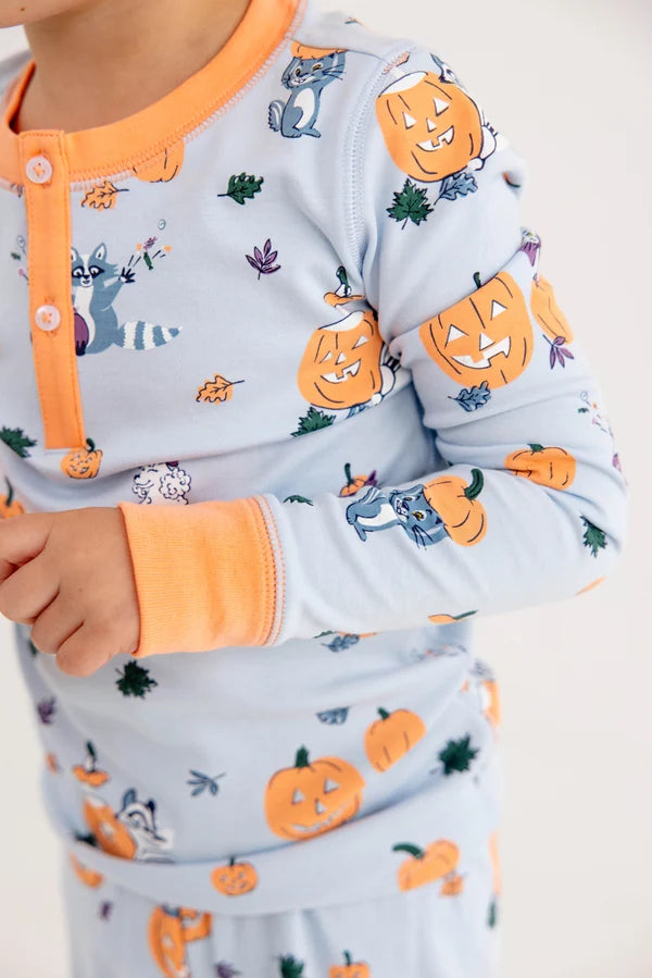 Payton Pajama Set Candy & Critters (Buckhead Blue) with Seashore Sherbet