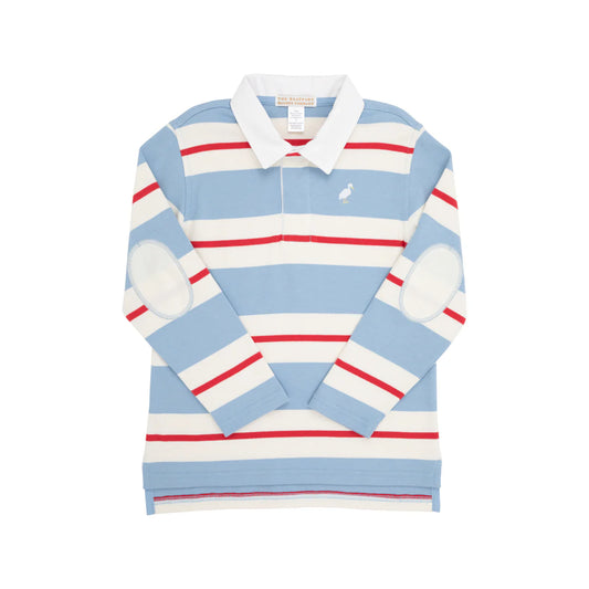 Rollins Rugby Shirt, Barrington Blue/Richmond Red/Palmetto Pearl/Worth Avenue White Stork