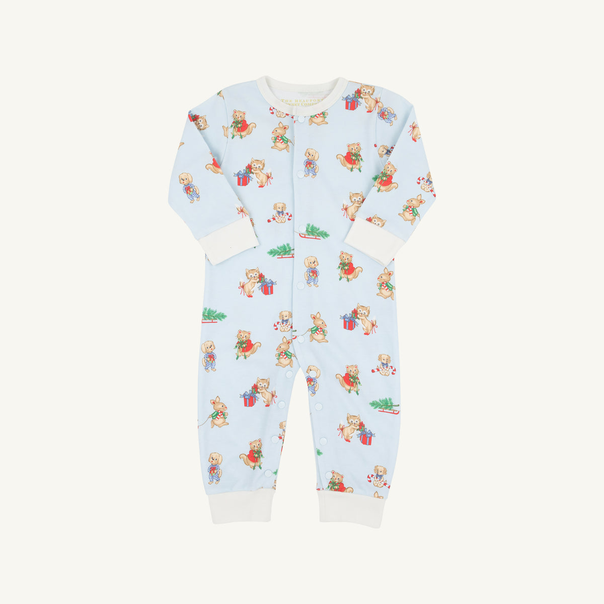 Paxton Playsuit Pima Christmas Cuties Blue Palmetto Pearl