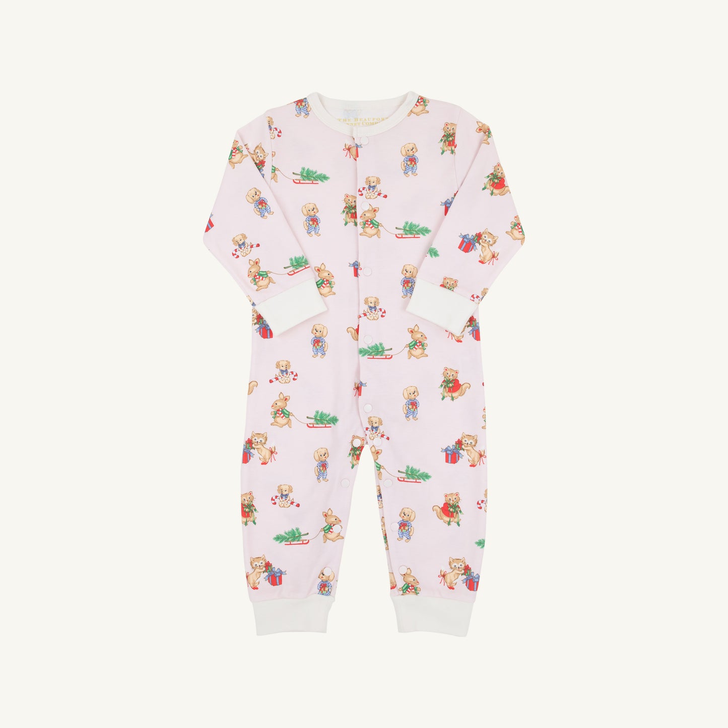 Paxton Playsuit Pima Christmas Cuties Pink Palmetto Pearl
