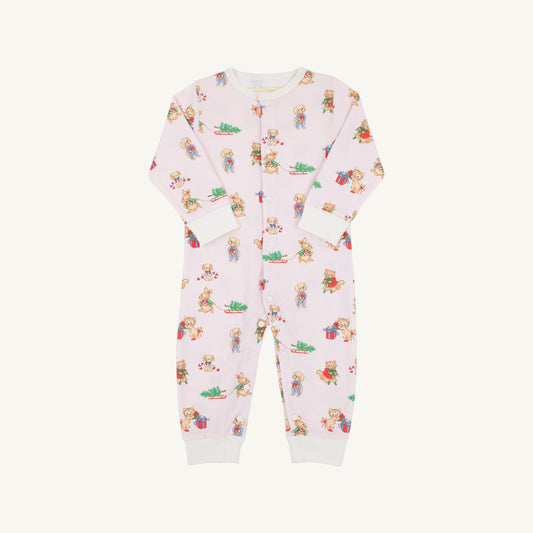 Paxton Playsuit Pima Christmas Cuties Pink Palmetto Pearl