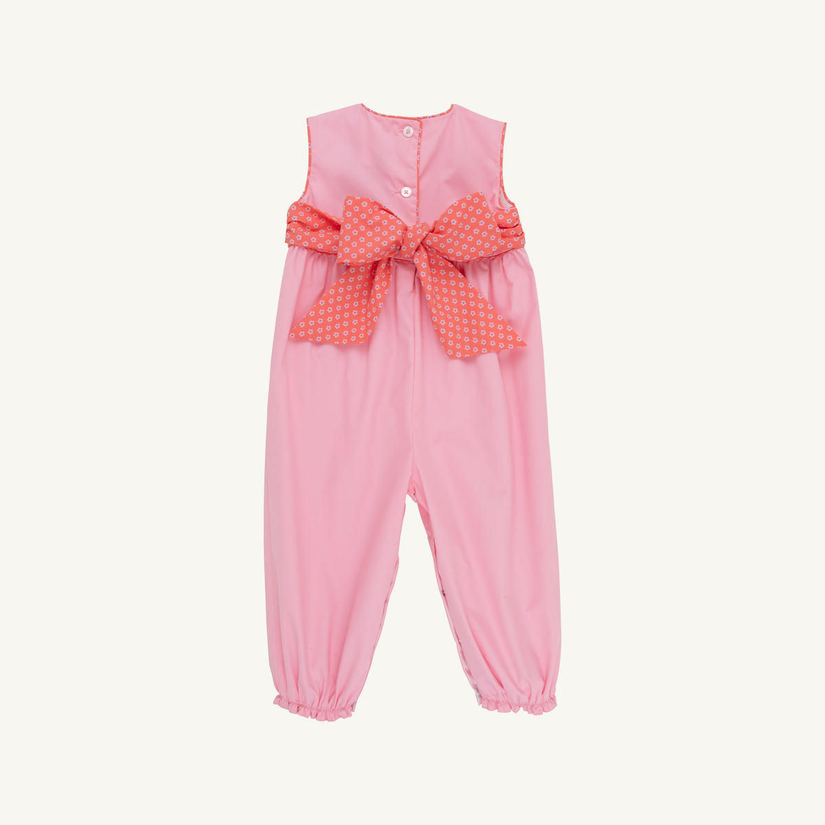 Sleeveless Rebecca Romper - Broadcloth Sandpearl Pink Mill St Manor Mini Floral