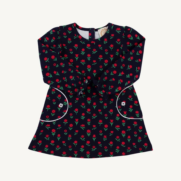 Sadie Sweatshirt Dress Prescott Farm Flowers with Worth Avenue White